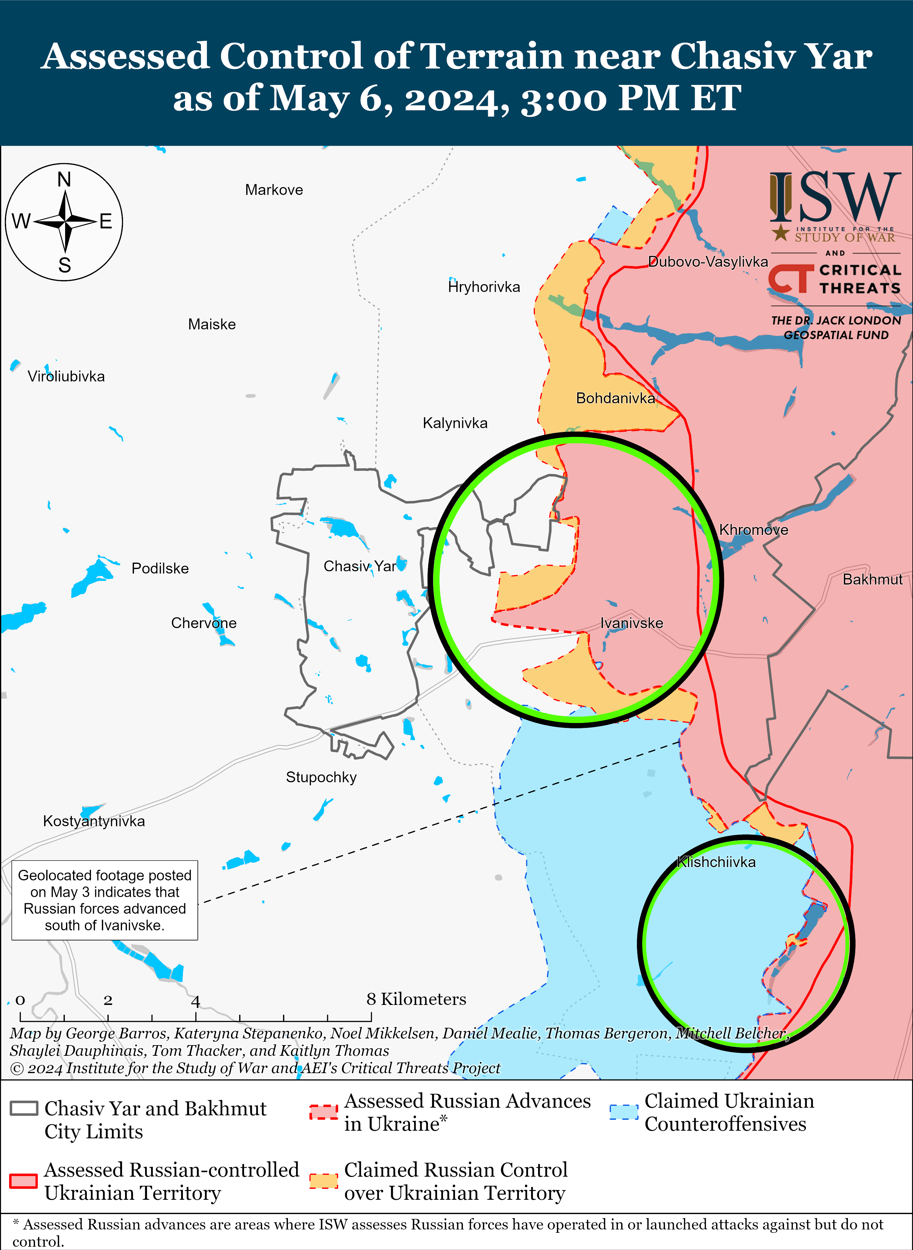 Російські окупанти просунулися у чотирьох фронтових областях: карти ISW